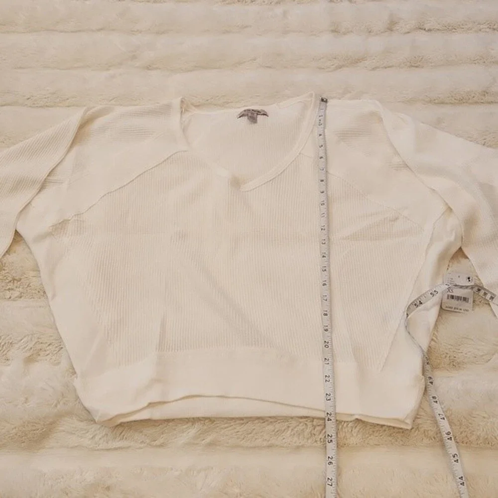 Free People Santa Clara Thermal Shirt Top Long Sleeve White size XS new w… - Picture 14 of 16